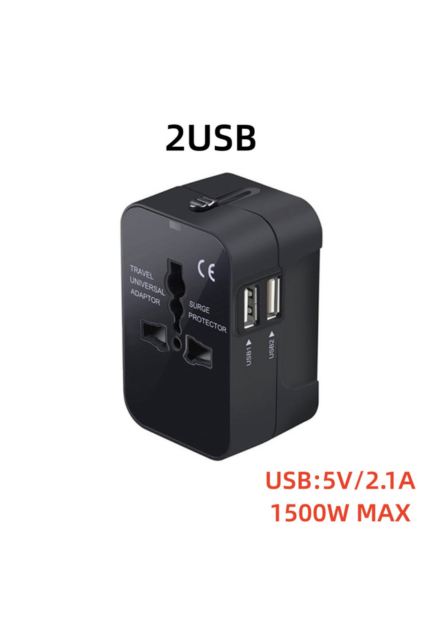 2USB Dual USB Ports Universal Travel Adapter UK to EU Plug Adapter Wall Charger AC Power Converter f