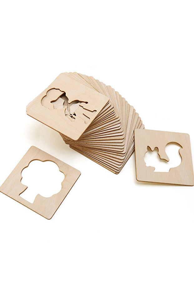 32pcs Bview Art 32pcs Wooden Stencils Kit, Kids DIY Painting Tools with Doodle Templates, Educationa