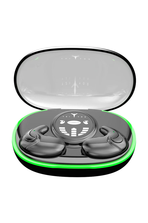 VIKEFON Black TWS Bluetooth 5.3 Wireless Earphone Invisible Sleep Headphones Hidden Earbuds IPX5 Wat