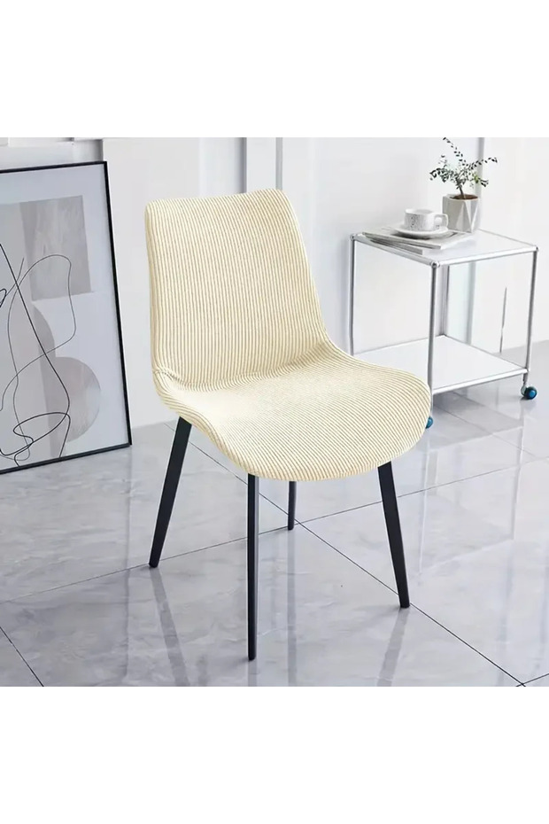 A1 beige white 1PC Armless Chair Cover Polar Fleece Elastic Seat Slipcovers Curved Chair Covers for