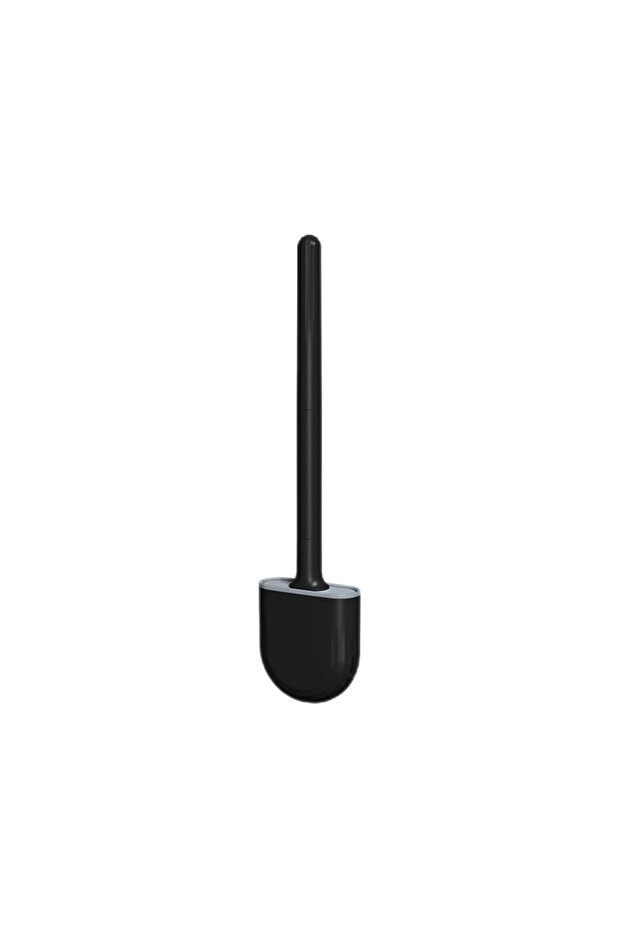 black 1 Wall Hanging Long Handle Toilet Brush, Silicone Cleaning Brush, Durable, Easy To Clean, Suit