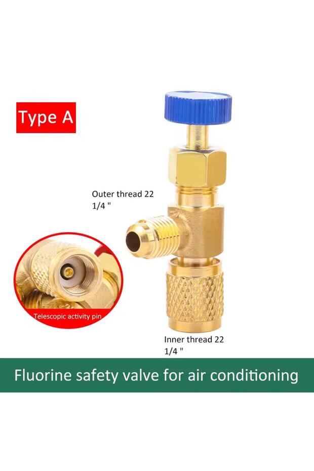 A R410A R22 Car Air Conditioning Refrigerant Adapter Liquid Safety Valve Air Conditioning Repair Ca.