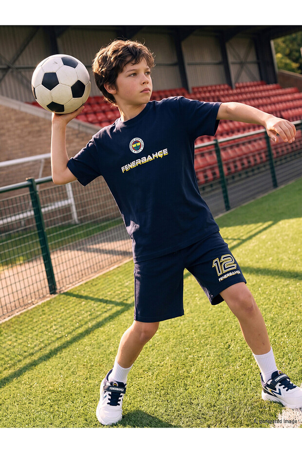 Nevavm Fenerbahçe Printed Boys' Shorts with Difference
