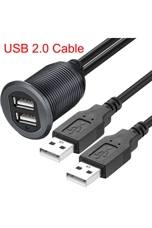 كابل USB 2.0 بطول 1 متر من Bochara، كابل تمديد USB 3.0 ذكر إلى أنثى من الألومنيوم، مزود بلوحة تثبيت مدمجة