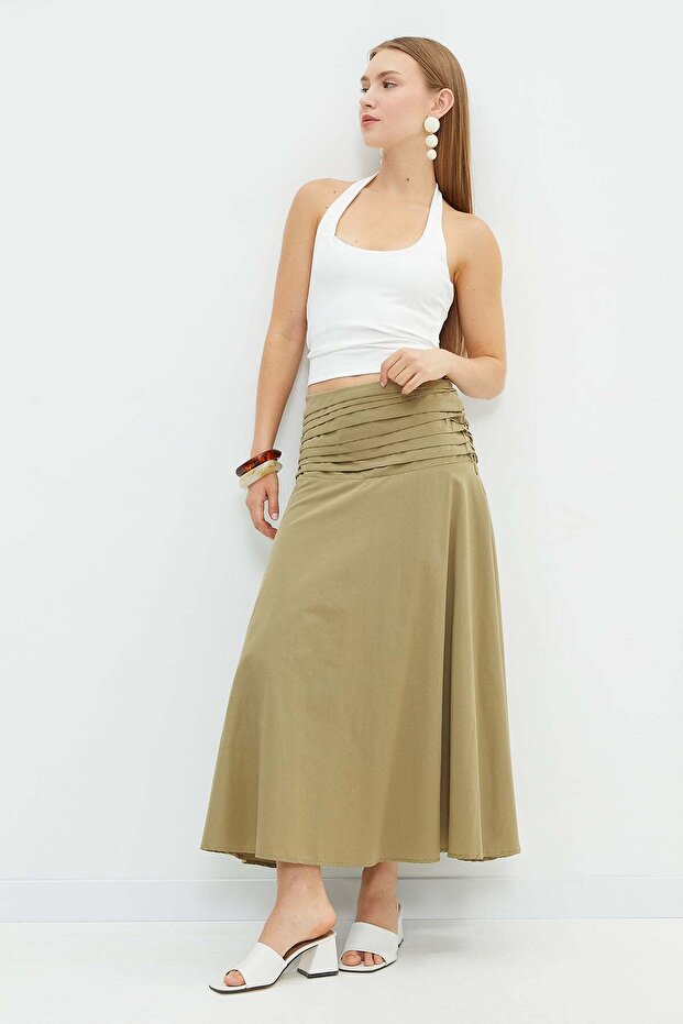 Beli Drapeli Zippered Midi Skirt
