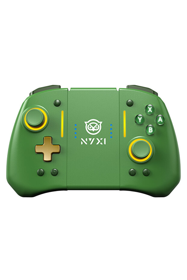 لوحة تحكم لاسلكية NYXI Hyperion pro Meteor Light باللون الأخضر لجهاز Nintendo Switch OLED Switch Lite - مُحسَّنة