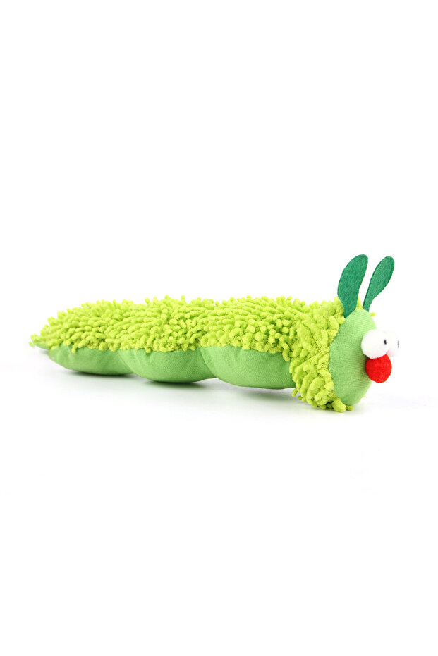 light green Cat Chew Toys Caterpillar Catnip Molar Toy Silvervine Cat Teaser Interaction Toy Clean M