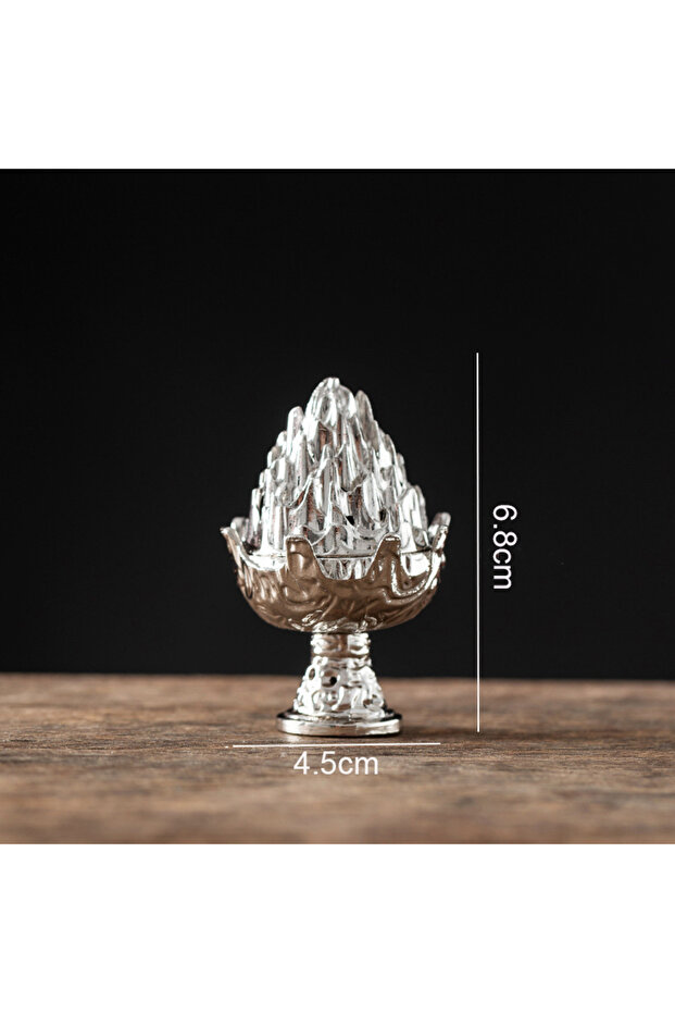 Silver Vertical Incense Burner Mini Alloy Hollow Incense Holder Portable Tabletop Ornament Home Arom