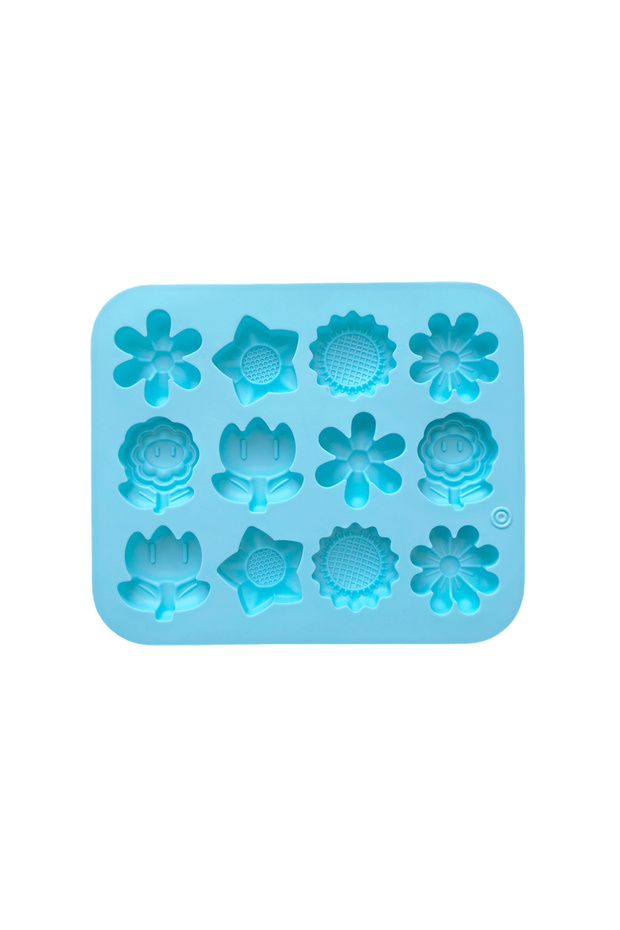012blue 1pc Mini 12 cavity 6 small flower shaped candy chocolate cookies silicone mold kitchen handm