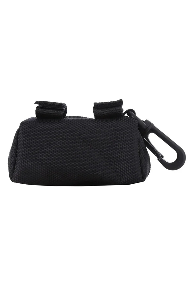 black Portable Dog Poop Bag Dispenser Waterproof Oxford Fabric Auto Lock Zipper Biodegradable HDPE H