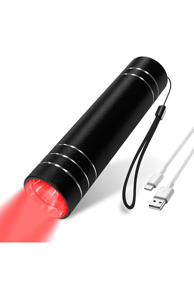 black Red Light Therapy Device Cold Sore Canker Sore Treatment Infrared Light Therapy Wand for Mouth
