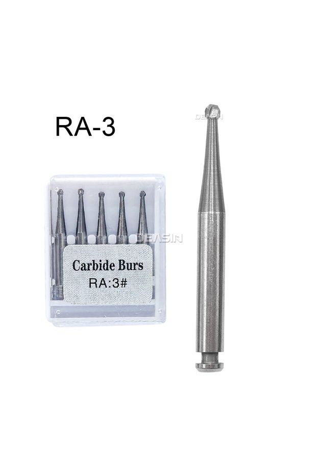 RA-3 5Pcs/box Length 22.5mm RA Series Polishing Tool Tungsten Carbide Burs Dia.2.35mm Round Bur For