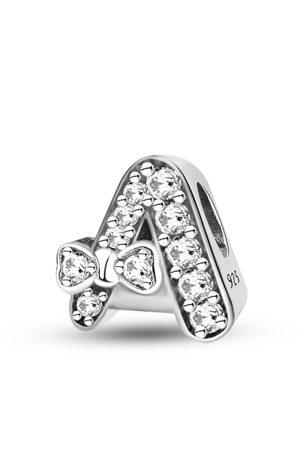TCE0760P4-A 925 Sterling Silver Butterfly Knot Letter Series Zircon Charms Bead Fit Original Bracel