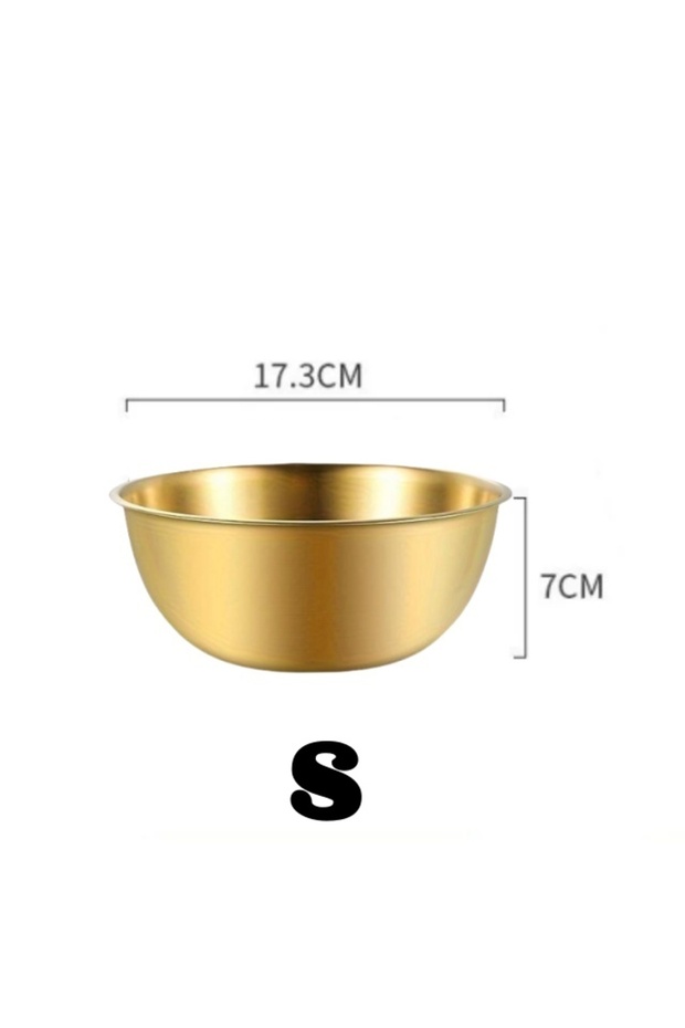 Golden S 1pc 1-3 Stainless Steel Bowl Set with Scale for Cooking Baking Food Storage Large Capacity