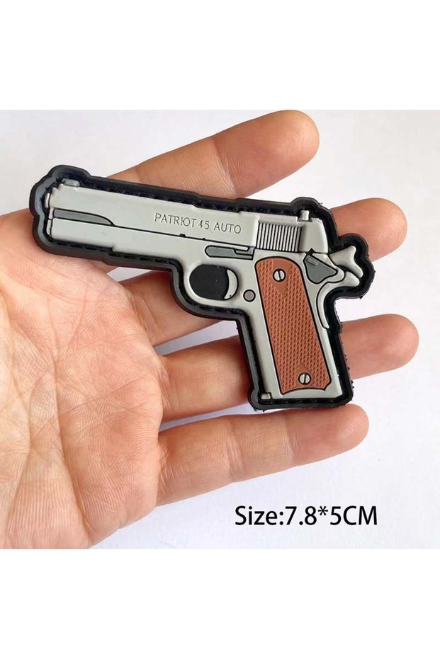 QN20-11 3D PVC Morale Patches Mini Pistol, Rifle Army Badge Stickers, Tactical Patch With...