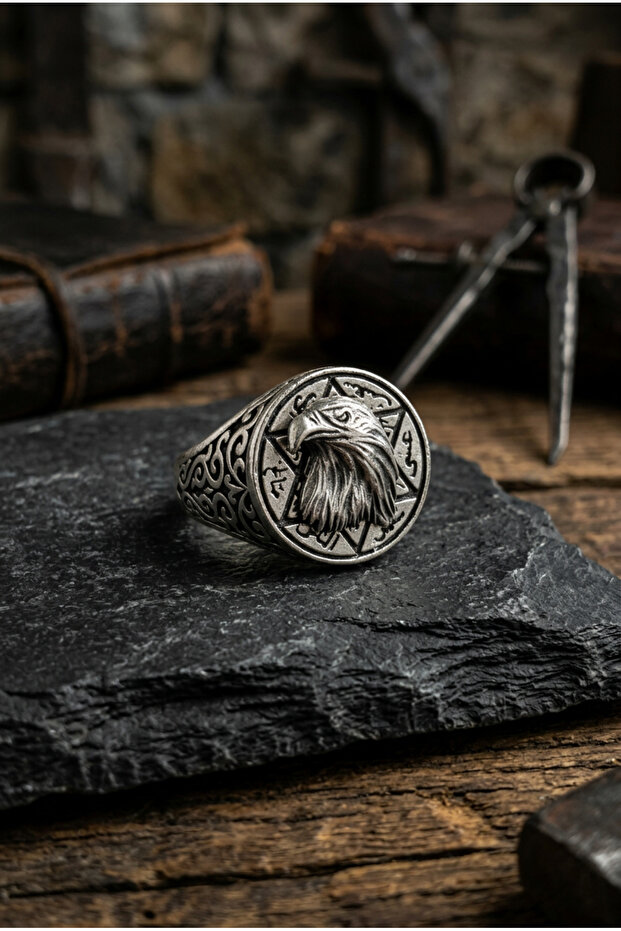 Special Design Masculine Adjustable Men's Ring with Eagle Figure