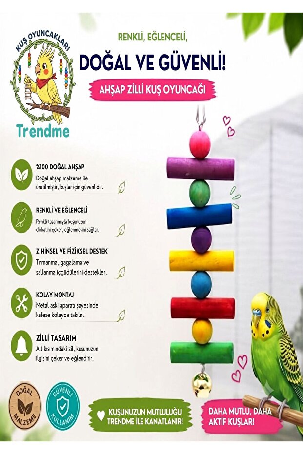 Bird Cage Chewing Toy with Bell Colorful