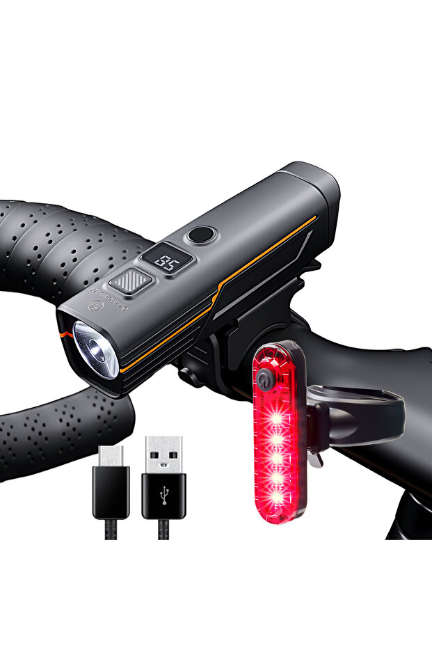 مصباح أمامي للدراجة من نوع OFFBONDAGE، مصباح LED أمامي قابل لإعادة الشحن عبر USB، مصباح دراجة جبلية MTB بقوة 300 لومن.