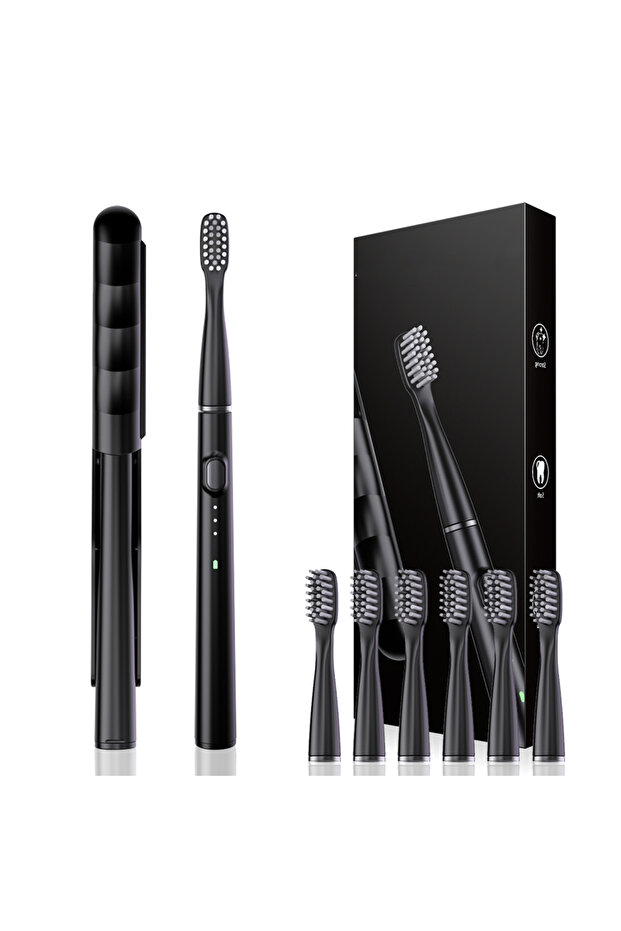 black Powerful Ultrasonic Sonic Electric Toothbrush USB Rechargeable 3 Clean Modes IPX7 Waterproof T