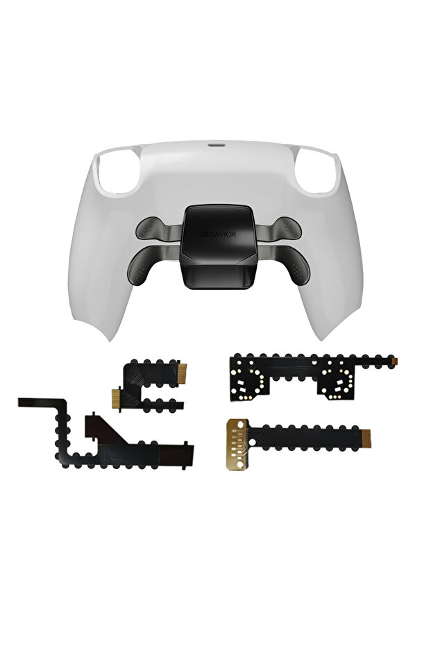 أزرار خلفية ميكانيكية صغيرة بيضاء وسوداء بأربعة أزرار لجهاز PS5 Elite Gamepad BDM-020/30 مع شاشة OLED وغطاء خلفي