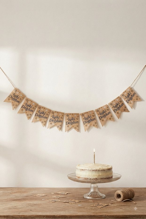 Gold Star Happy Birthday Flag Pennant 10 Flags