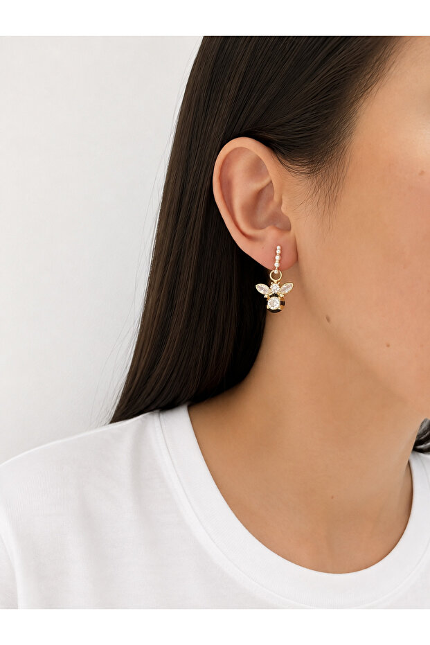 Steel Special Collection Lydlia Pearl Bee Earrings