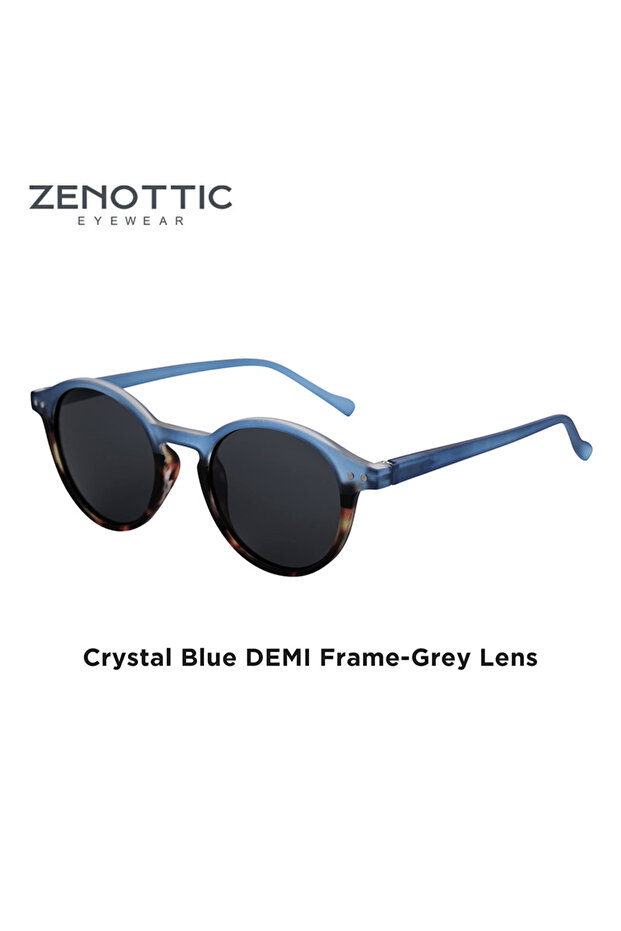 ZENOTTIC 017 Black Grey Lens ZENOTTIC (S Size) Retro Circular Polarized Sunglasses 2024 Men Women Vi