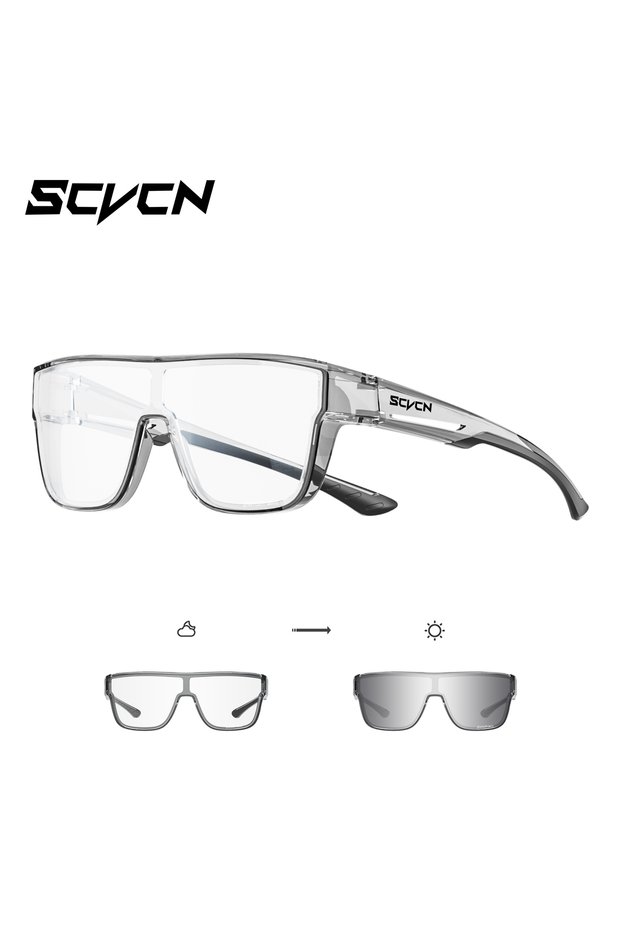 1lens Photochromic-SI-07 SCVCN Cycling Sunglasses for Man, Driving Bicycle Eyewear Cycling Glasses W