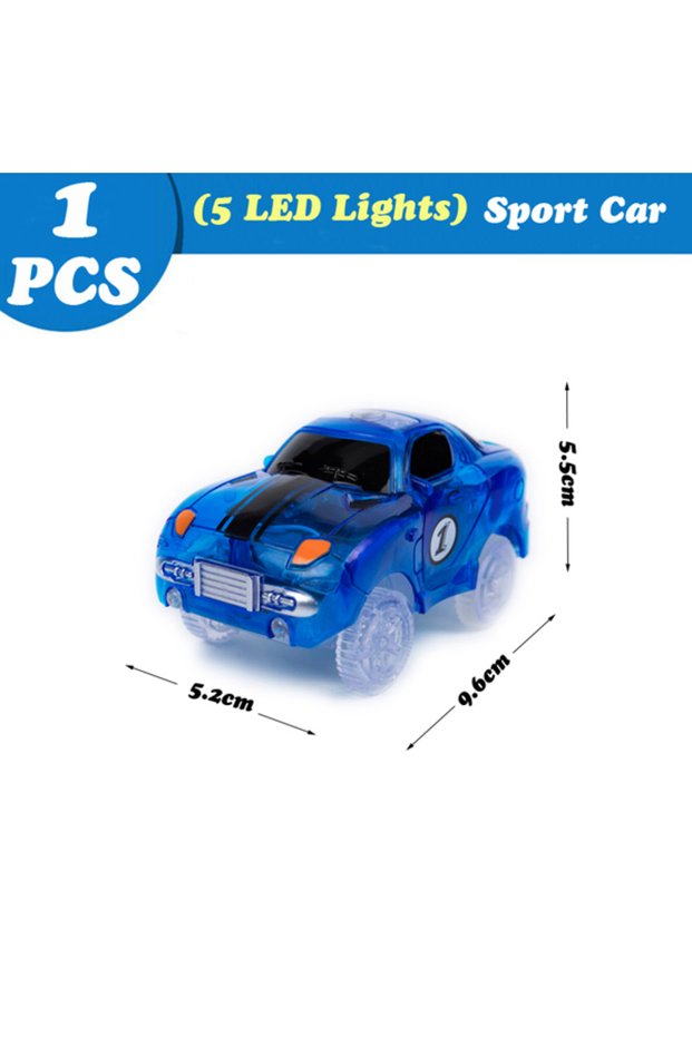 Sport Car B Magical Glowing Race Track Car Toy Vehicle LED Light Electronics Car Tracks Toy Parts Ca