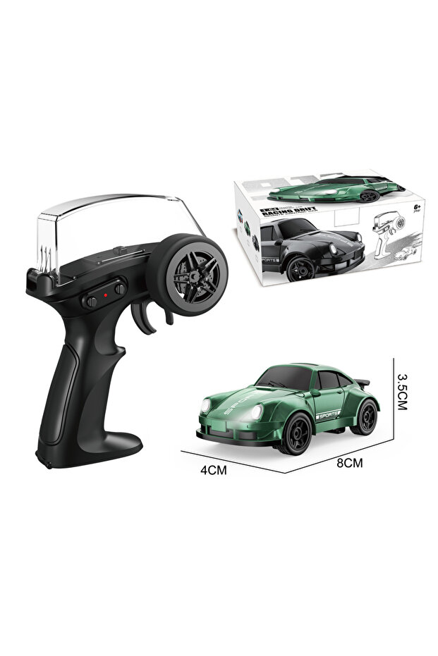 سيارة سباق دريفت خضراء RC 1/64 AE86 صغيرة للتحكم عن بعد 2.4 جيجاهرتز 4WD للطرق الوعرة