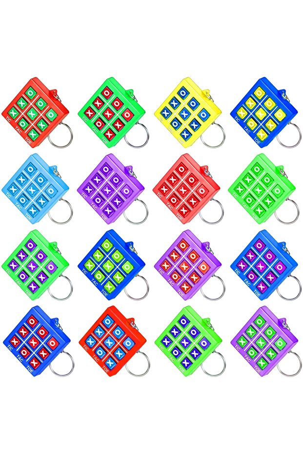 12PCS Fun 6/12/18Pcs Tic Tac Toe Game Keychains Set for Birthday Wedding Valentine's Day New Year Ca