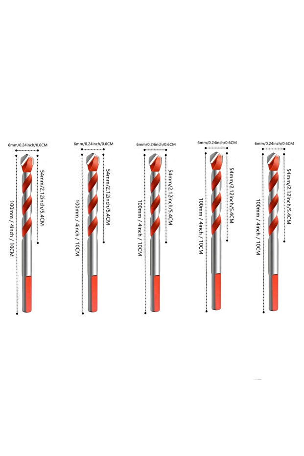 5Pcs-6mm 6/8/10/12mm Multifunction Drill Bits Set Ceramic Wall Tile Marble Glass Punching Hole Saw D