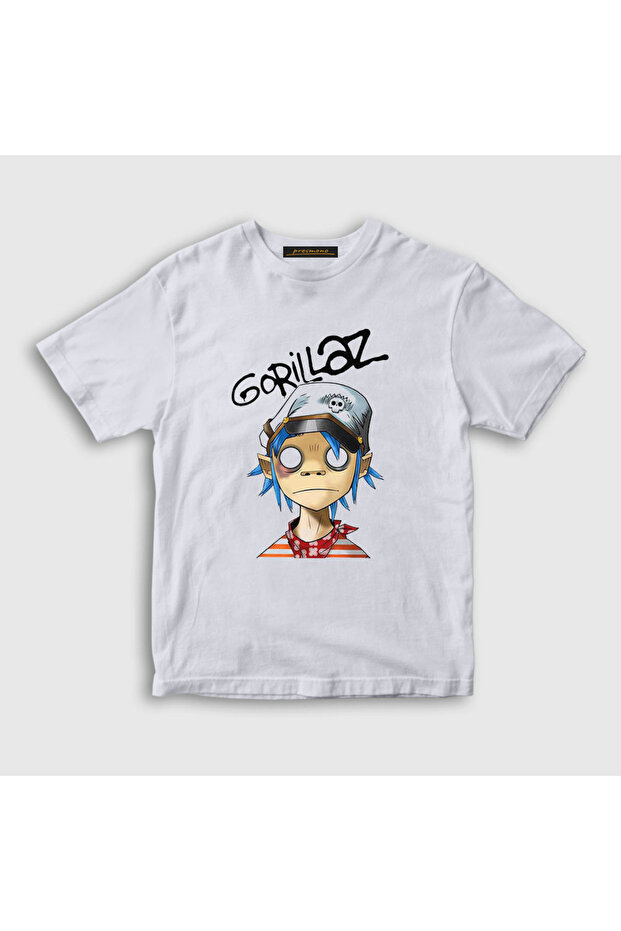 Unisex Kids White 2D Gorillaz T-Shirt 54022Tt