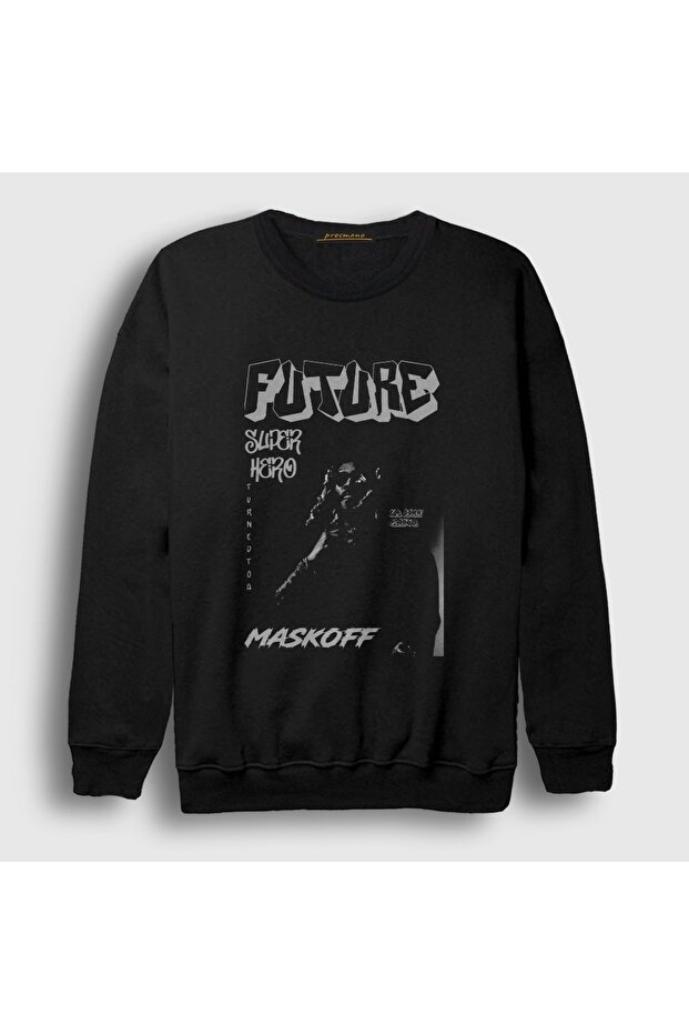 Unisex Black Super Hero Maskoff Future Sweatshirt 619034Tt