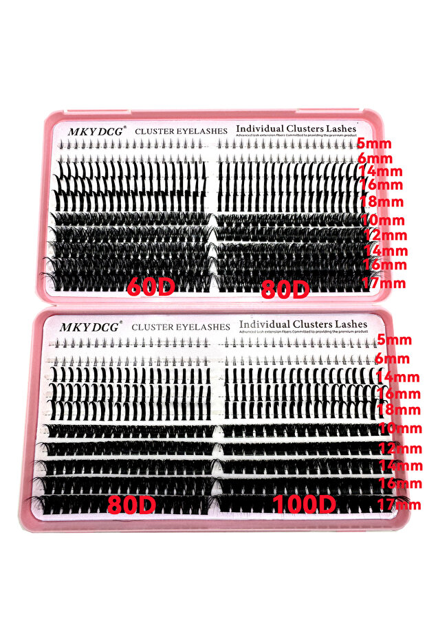 رموش صناعية MIX 0.07mm D FX2book 60D-100D بتصميم عنقودي مع أطراف مدببة ورموش كثيفة