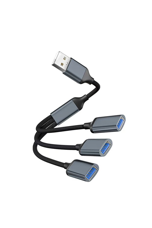 محول USB 3 في 1، موزع USB متعدد المنافذ للابتوب والكمبيوتر الشخصي ومحركات الأقراص الفلاشية والفأرة