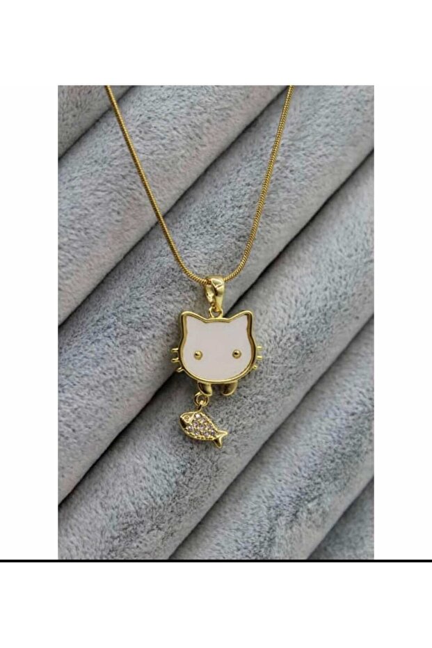 316L Stainless Steel Gold Hello Kitty Fish Detailed Pendant | Does Not Blacken | Guaranteed