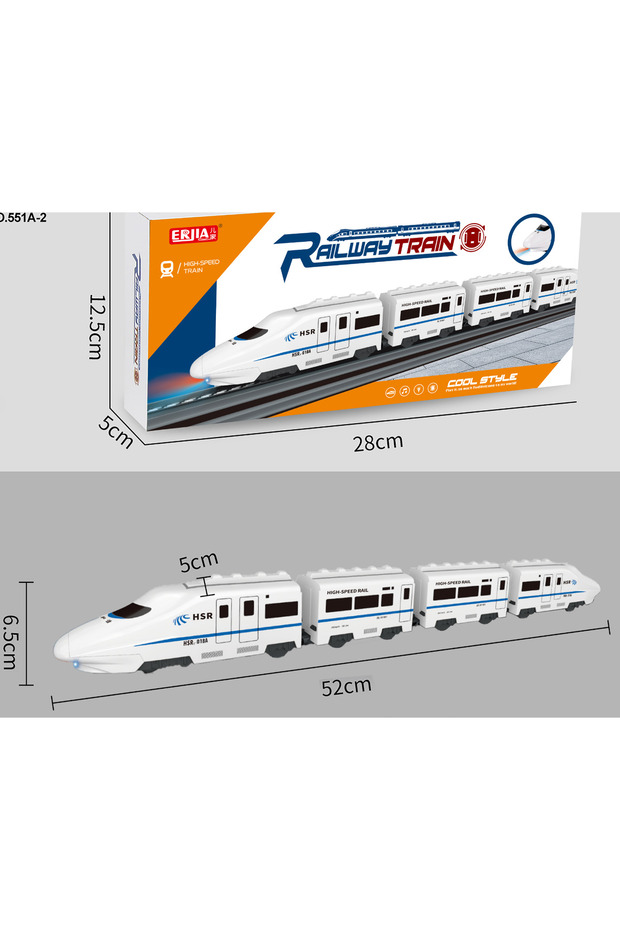4carriages Kids DIY Simulation High Speed Railway Train Toy Car Electric Sound Light Model Train Edu
