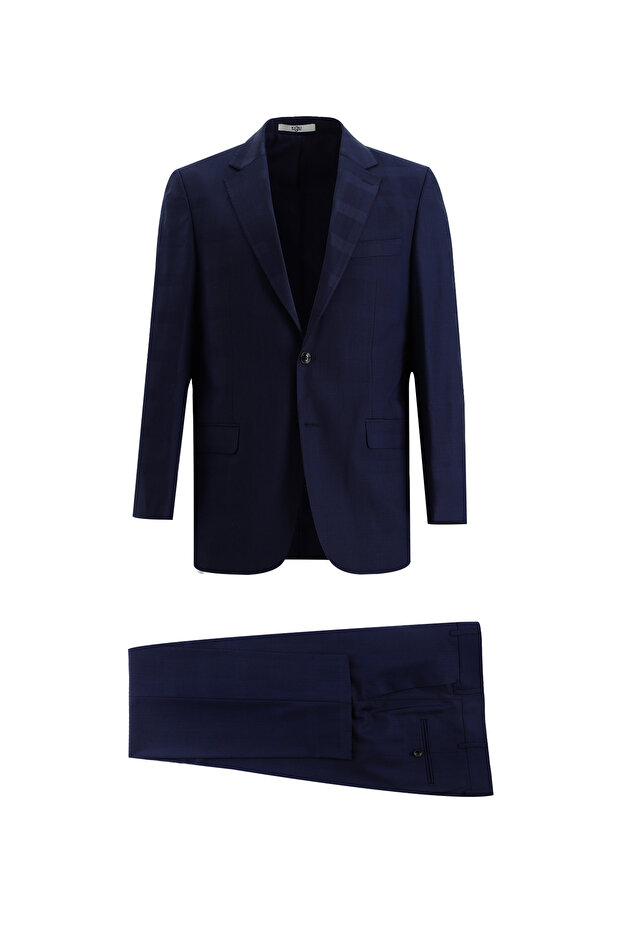 6 Drop Regular Fit Standard Cut Wool Plaid Suit