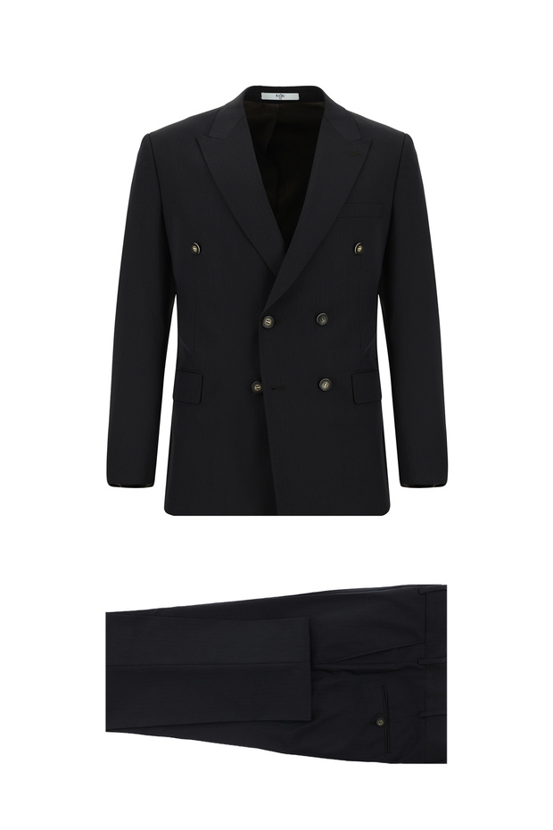 7 Drop Slim Fit Slim Fit Striped Double-Breasted Piece Suit