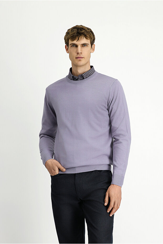 Crew Neck Regular Fit Wool Knitted Sweater