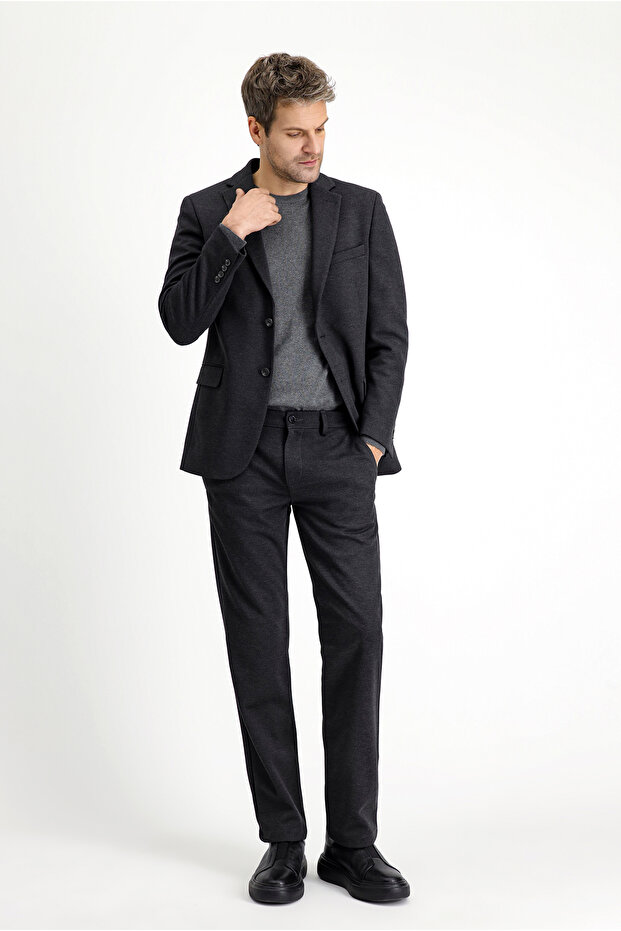7 Drop Slim Fit Slim Fit Lycra Knitted Classic Fabric Trousers