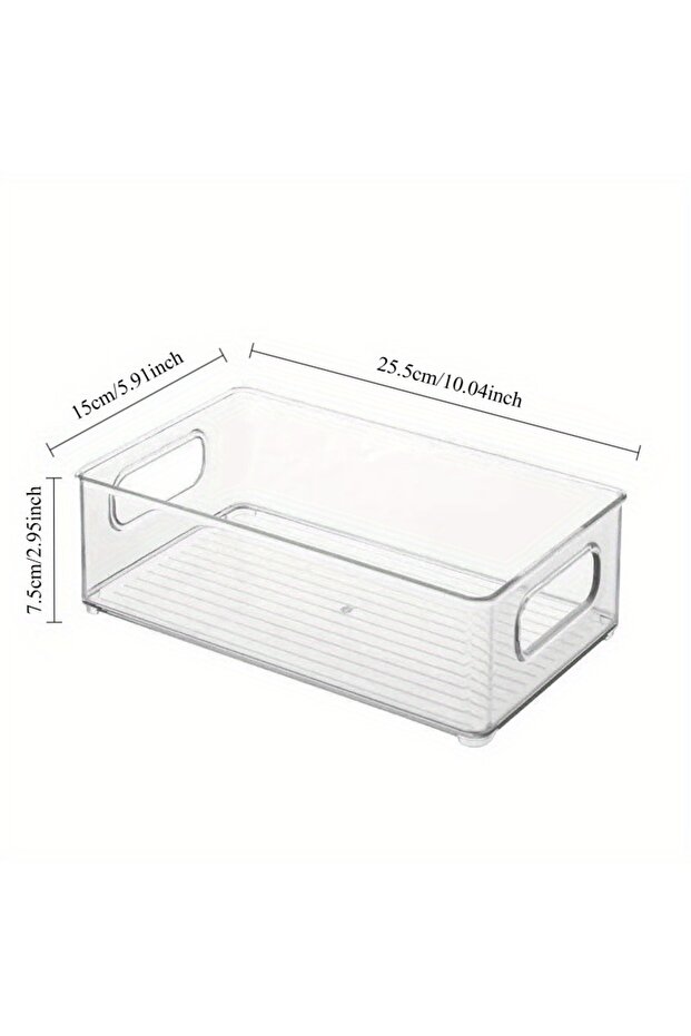 WHITE 1pcStackable Clear Plastic Storage Bins, Multi-Purpose See-Through Home Office Organizer
