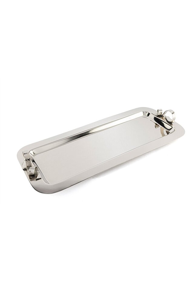 Silver Wave Handle Tray 49X20X6 cm
