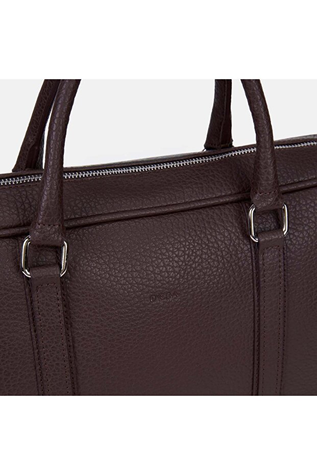 Men's Brown Shoulder Strap Briefcase - 4