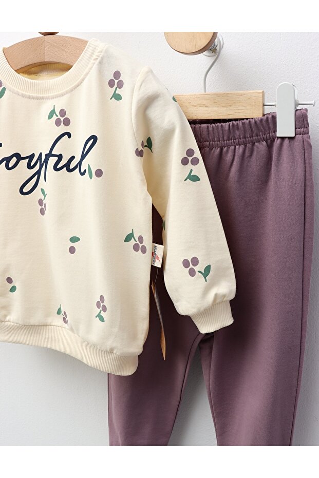 Compleu Joyful, model crem-mov - 2