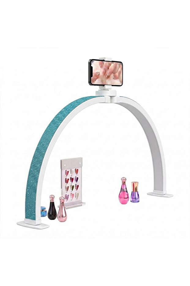 F-700A 70cm Lake Blue Diamond Patterned Foldable Desktop Manicure and Prosthetic Nail Lamp