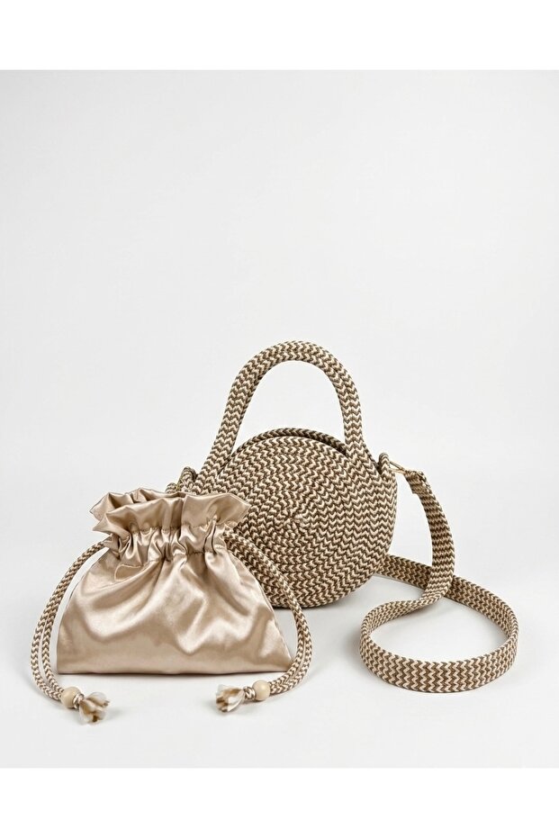 Tress İp Lale Model Comfortable and Stylish Hand and Shoulder Bag
