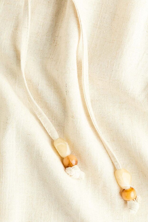 Linen-blend drawstring trousers - 5