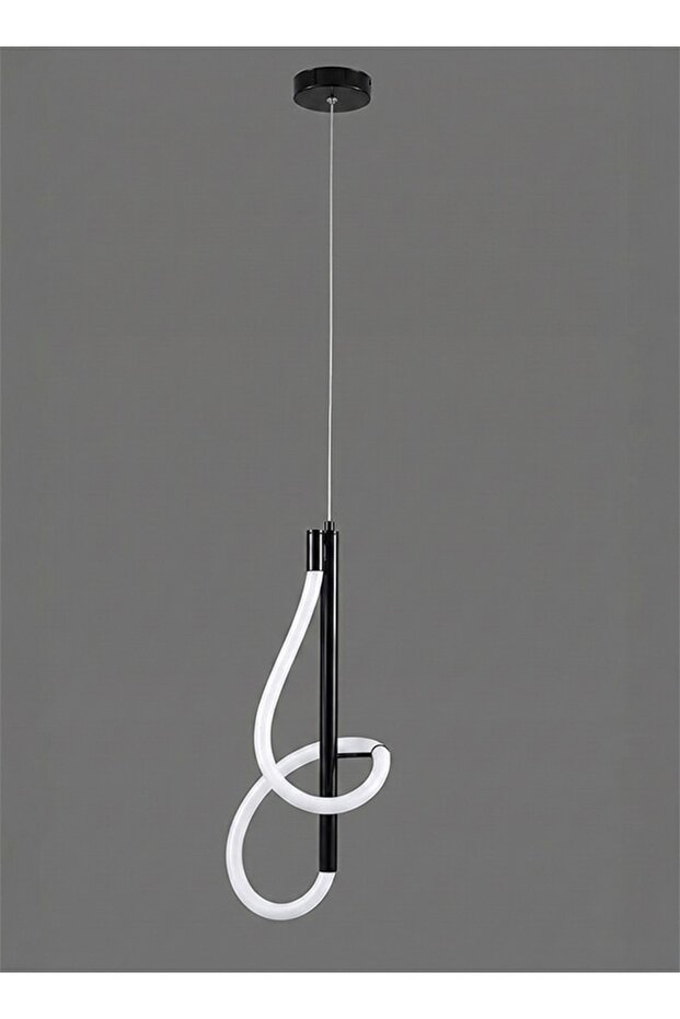 Modern Lighting, Single pendent, Light, Linear Rope pendent, Black Color, 50x25 cm, Suitable for bedroom and living room, Bedside light